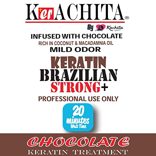 Brazilian Keratin Chocolate Strong 32 floz (1 Litre) KERACHITA, Hair Smoothing Treatment Blowout Straightening Enhanced, Professional Brazilian Keratin - Made in USA