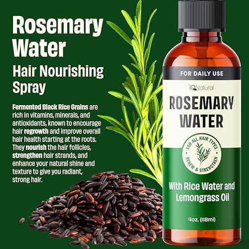 IQNATURAL Rosemary Water Spray for Hair Growth - Made in the USA - Rosemary Spray for Hair, Root Enhancer - Strengthen, Moisturize, Thicken, Repair - Rose Mary Water - 4oz