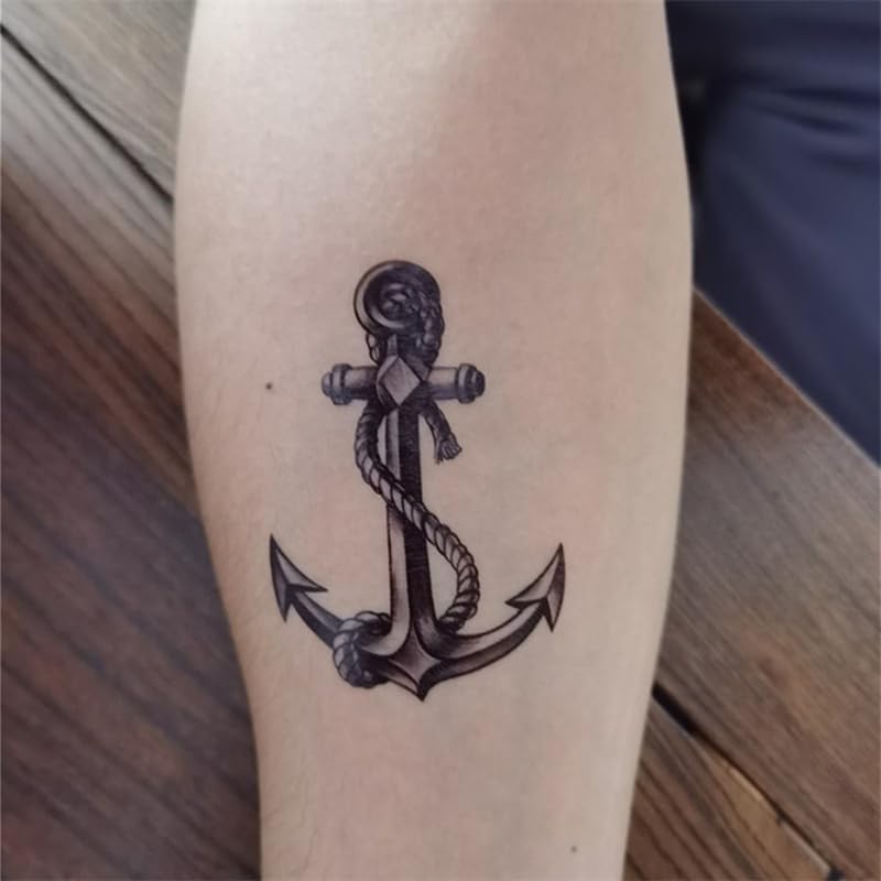 Anchor Ship Temporary Tattoo Stickers (12-Pack) Waterproof
