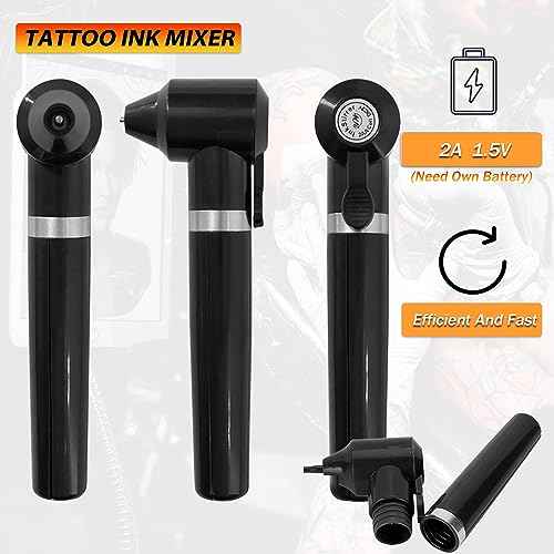 Ink Mixer Pigment Mixer - NAQASE Machine Ink Agitator Machine with 100pcs Ink Mixer Sticks Black