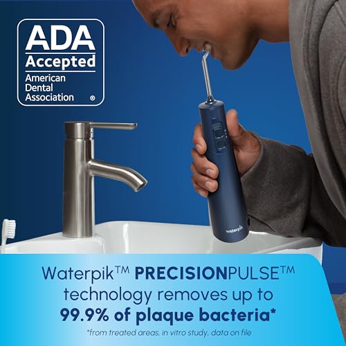 Waterpik Cordless Pulse Portable Water Flosser with Rechargeable Battery, Shower Use, Blue