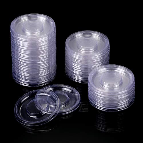 100 Pack Round Eyelash Trays - Plastic Storage Holders