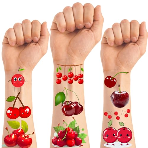 200 PCS Cherry Temporary Tattoo Stickers - Fruit Party Favors
