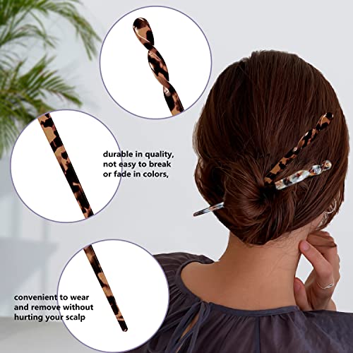 Tortoise Shell Hair Sticks - 10 Piece Acetate Hairpin Set