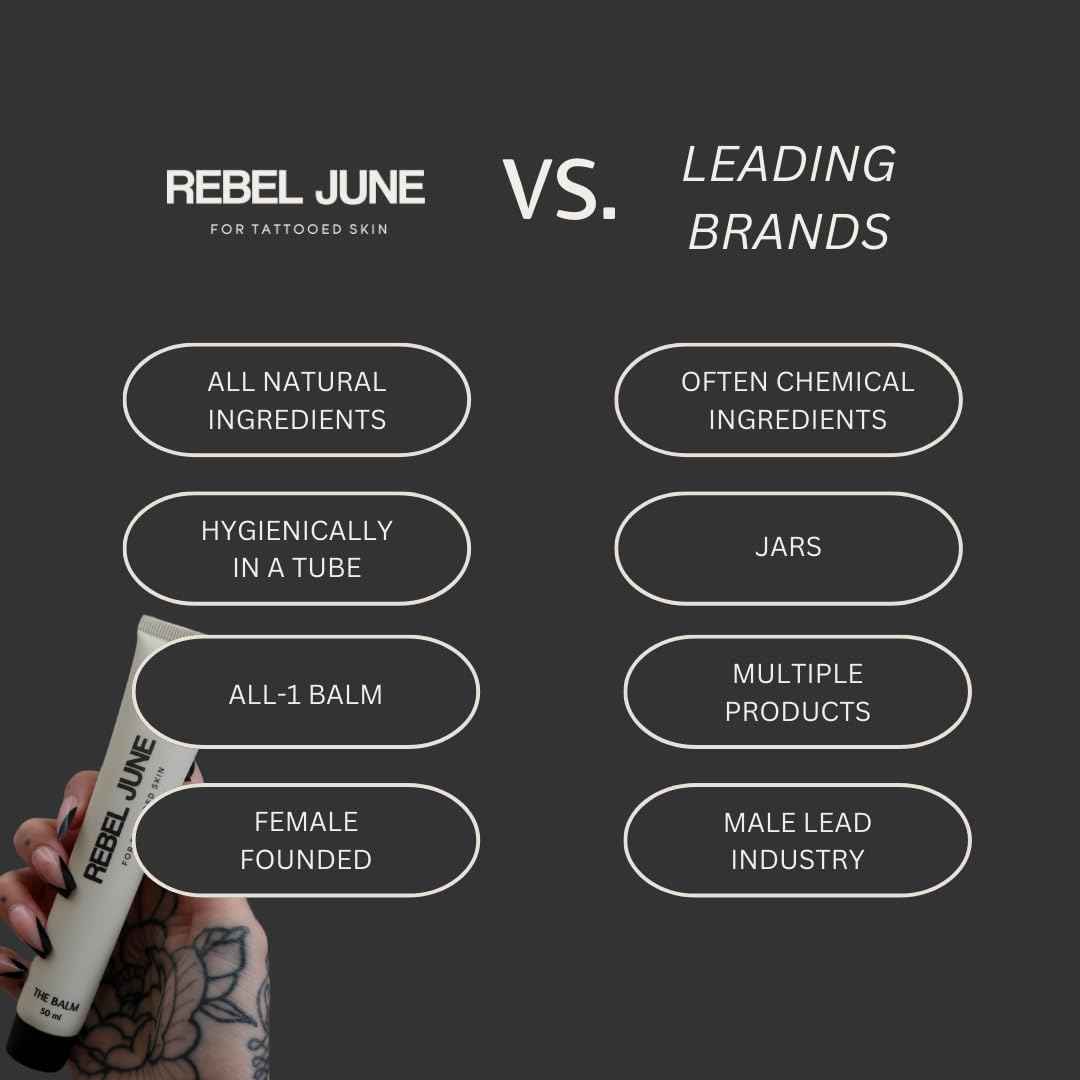 REBEL JUNE The Balm Tattoo Aftercare All Natural & Vegan Tattoo Ointment For New & Old Tattoos.
