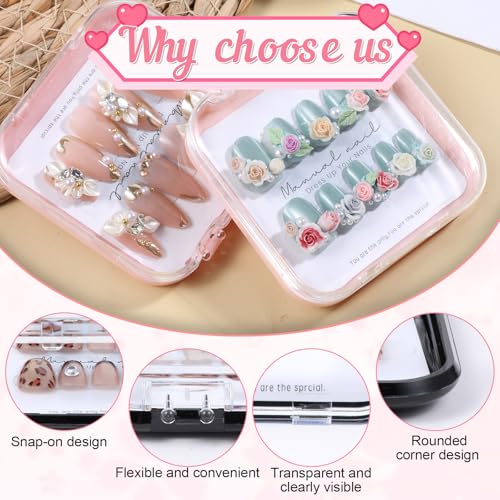 Nail Art Storage Box Set - 4 Acrylic Display Boxes with 30 Tape Strips & 8 Cards