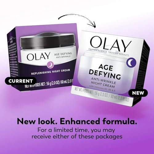 Olay Age Defying Anti-Wrinkle Replenishing Night Face Cream, 2.0 Ounce, 3 Count