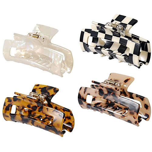4Pcs Hair Claw Clips, Acetate Banana Barrettes for Women