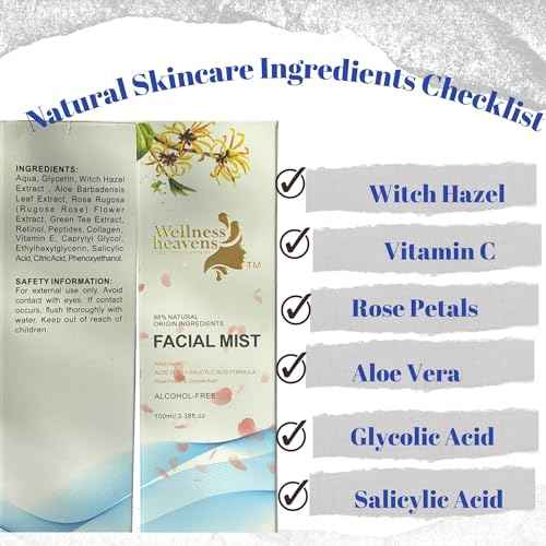 Hydrating Toner for Face, Refreshing Face Mist | Rose Water Toner with Witch Hazel Salicylic, & Glycolic Acid | A Zero Pore Cleanser, Helps Fade Dark Spots & Minimize Pores, Alcohol-Free, 100 ml