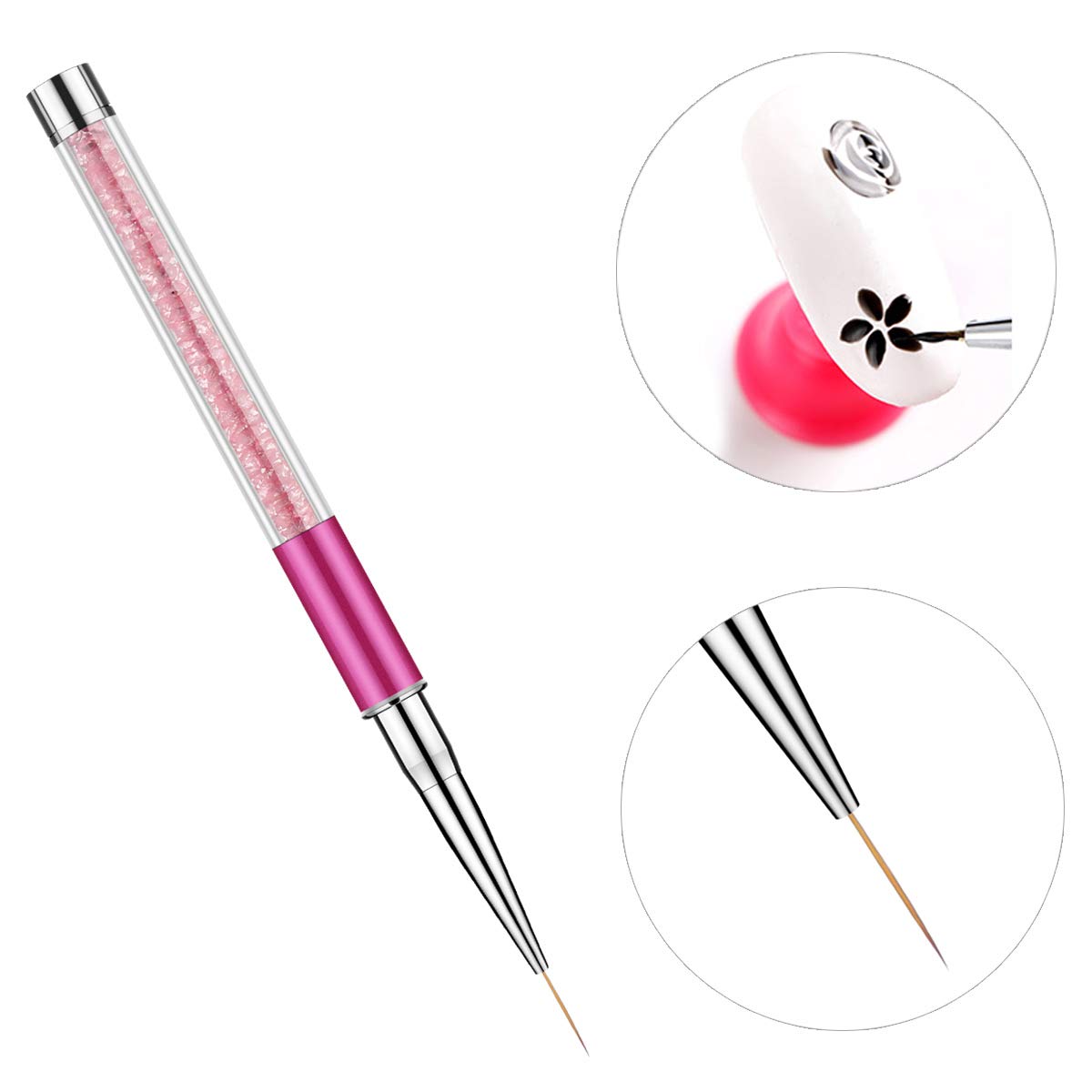 10 Pieces Acrylic Nail Brush Set Silicone Nail Tools Nail Foil Tool Sculpture Pen Dual Tipped Carving Pen