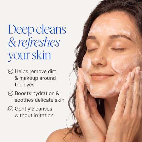 EYEECO Gentle Tea Tree Eyelid & Facial Cleanser 1.7 Fl Oz - Hydrating & Soothing Face Wash for Sensitive Skin