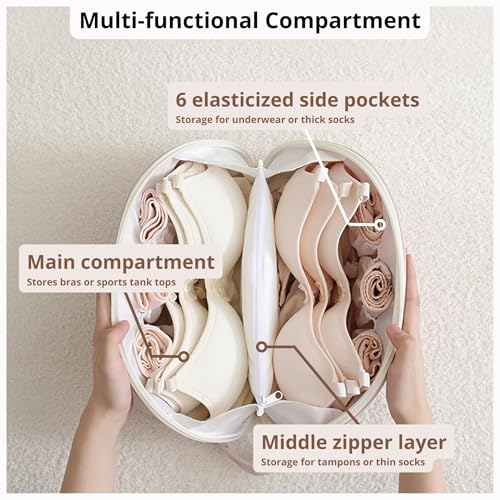 Women's Travel Underwear Organizer Bag XL Beige