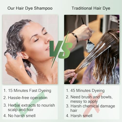 ICEMOUNTAIN Natural Black Hair Dye Shampoo for Gray Coverage