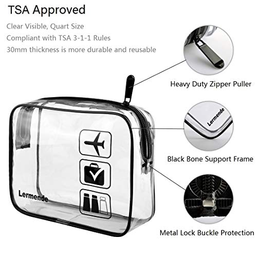 TSA Approved Clear Toiletry Bag 2-Pack - Travel Quart Size