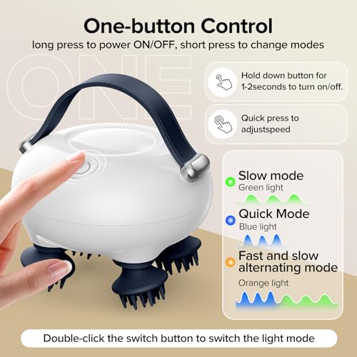 Portable Scalp Massager with Tangle-Free Design & 3 Speeds