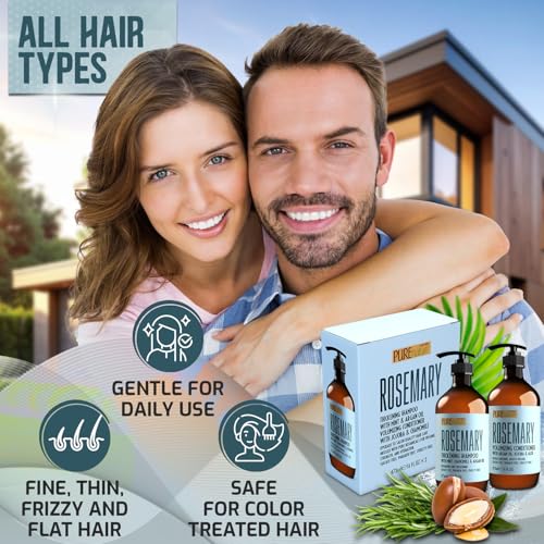 Rosemary Shampoo & Conditioner Set - Sulfate Free Volumizing Care for Thinning Hair