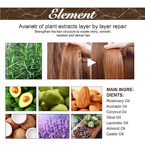 HuaQing Natural Rosemary Hair Growth Oil - 180 ML for Damaged Hair