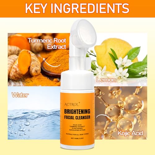 Turmeric Face Wash with Brush 100ml - Natural Facial Cleanser