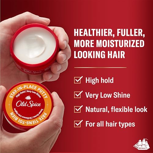Old Spice Men's Hair Putty High Hold Low Shine 2.22 oz