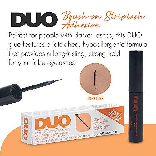 DUO Strip Lash Adhesive - Dark Tone, Waterproof Lash Glue for Eyelash Clusters, Long Lasting Wear, 0.18 oz