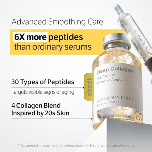 SUNGBOON EDITOR Intensive Collagen Care Duo | for Wrinkles, Skin Tightening & Dry Skin | Silk Peptide Intensive Lifting Ampoule & Retinol Capsule Cream | Korean Skincare