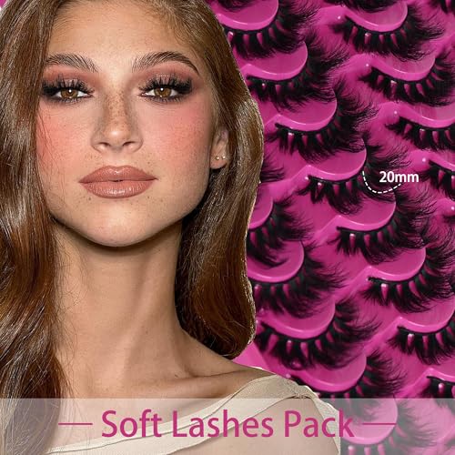 3D Mink Lashes 20 Pairs - Natural Look False Eyelashes
