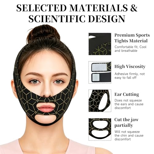 V Line Lifting Face Mask with Gua Sha Tool | Jawline Sculpting Band