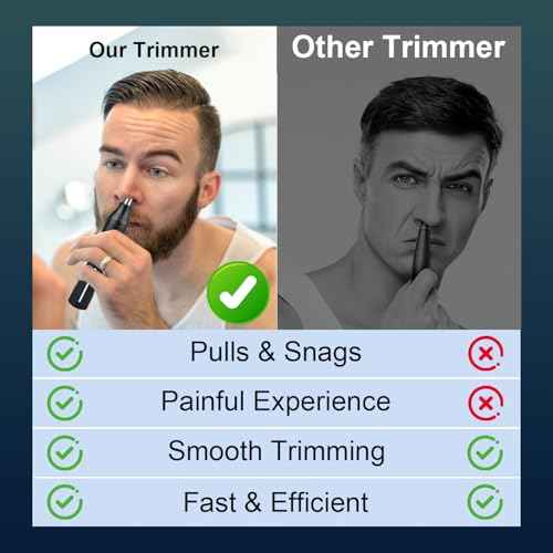 Fululuer Nose Hair Trimmer for Mens and Women | Rechargeable 4-in-1 Ear, Nose, Eyebrow & Beard Trimmers | 8500 RPM | USB Charging | Washable, LED Indicator (Midnight Black)