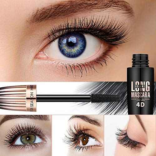 4D Silk Fiber Lash mascara, Waterproof Mascara Black Volume and Length, Natural Lengthening and Thick, Smudge-Proof,No Clumping, Instantly Create The Look of Lash Extensions, All Day Full, 2 Pack