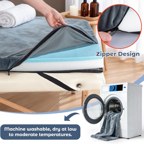 Noverlife 3" Memory Foam Massage Bed Topper - 73x28" Spa Lash Table Cushion