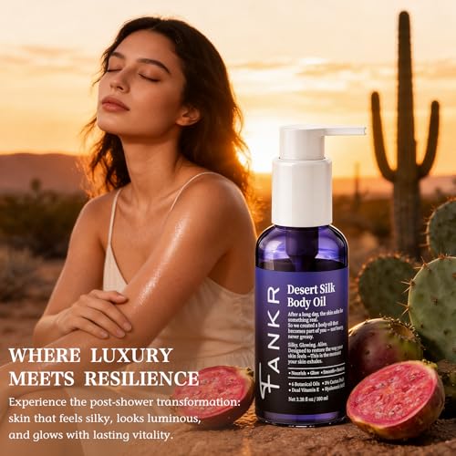 Desert Silk Body Firming Oil for Women ? Dual-Phase Technology for Instant After-Shower Absorption, 72H Glow & Firming Moisturizing Formula with 6 Botanical Oils, 3% Cactus Fruit & HA (3.38 fl oz)
