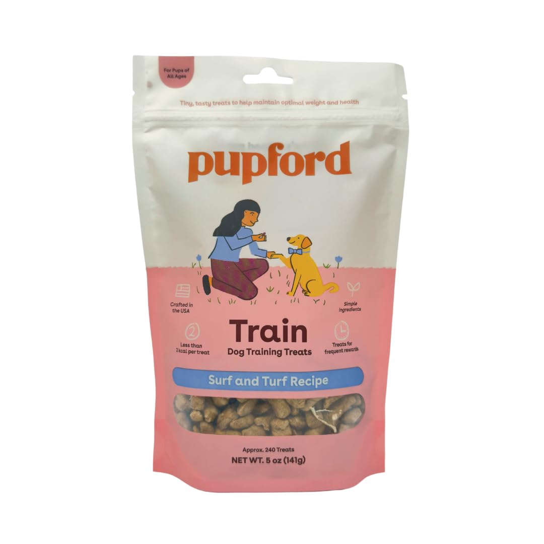 Pupford Freeze Dried Training Treats for Dogs & Puppies, 240+ Six Ingredient Bites (Surf & Turf, 5 oz)