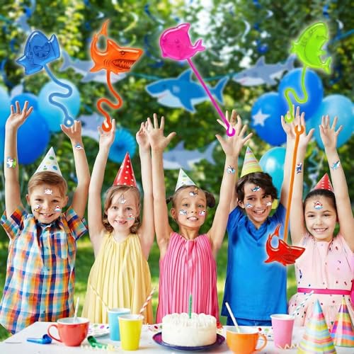 Shark Party Favors 48pc Set - Stick Hands & Tattoos