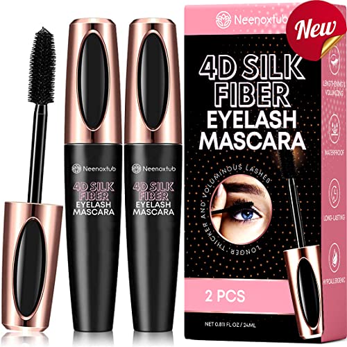 4D Silk Fiber Lash Mascara Waterproof & Long-Lasting, 2 Pack