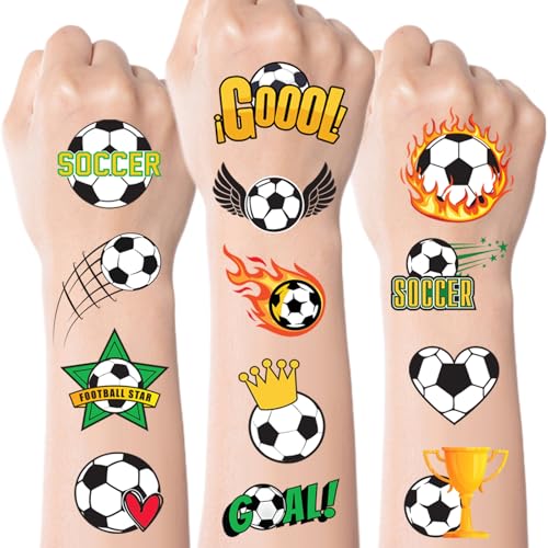 Soccer Temporary Tattoos for Kids - 100 PCS Party Favors