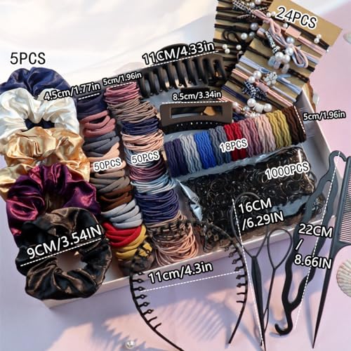 Hair Scrunchies & Ponytail Holders Set for Women (1149 Piece)