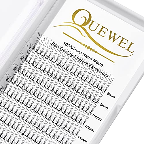 QUEWEL 3D Volume Lash Extensions 0.10mm C Curl 8-15mm Mix