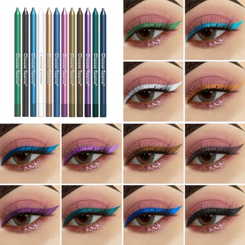 12-Color Eyeliner Pen Set - Waterproof Matte & Shimmer