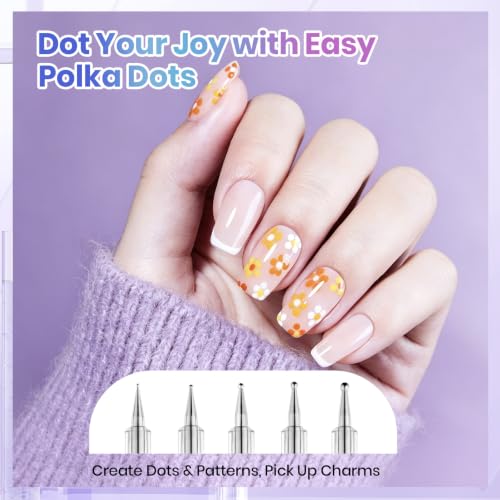 Beetles Nail Art Brush Set 8pcs – Double-Headed Design with Dotting & Striping Tools