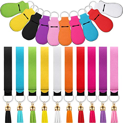 30-Piece Lipstick Holder Keychain Set with Wristlet & Tassel