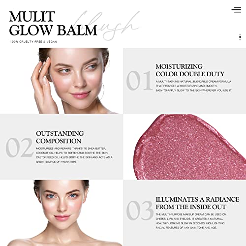 bayfree Radiant Finish, Hydrating, Creamy, Lightweight & Blendable Mulit Glow Balm & Long Lasting Waterproof Lip Tint Stain Set