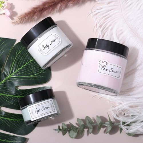 3 Pack Clear Glass Jars (4oz, 2oz, 1oz) with Lids & Spatulas