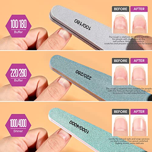 Teenitor 6-Piece Nail File and Buffer Kit for Natural and Acrylic Nails