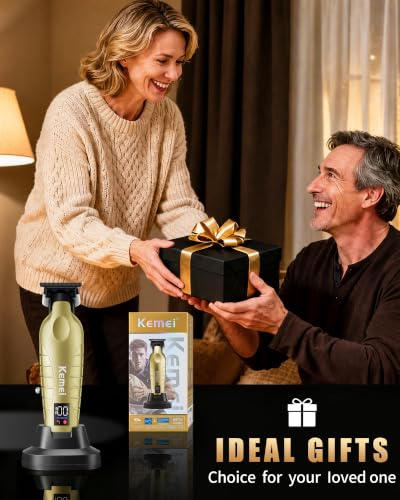 KEMEI Gold Cordless Hair & Beard Trimmer for Men - Professional Grooming