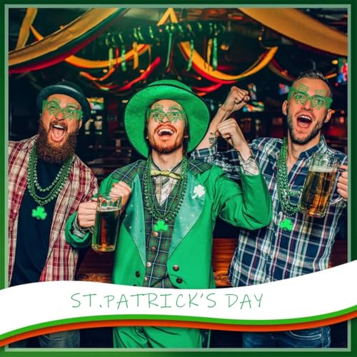 St. Patrick's Day Party Accessory Set - 21Pc Tattoo Stickers, Necklaces & Glasses
