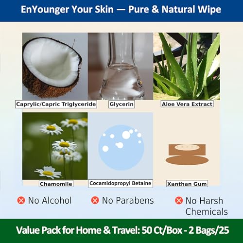 EnYounger 3-in-1 Makeup Removal Wipes - 50 Count Twin Pack