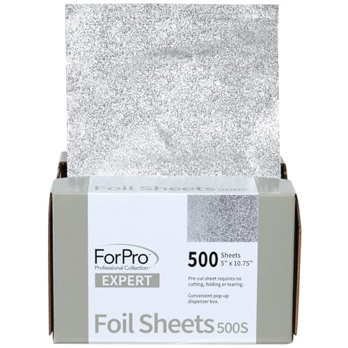ForPro Professional Collection Embossed Aluminum Hair Foil Sheets 500 Pack for Color & Highlights