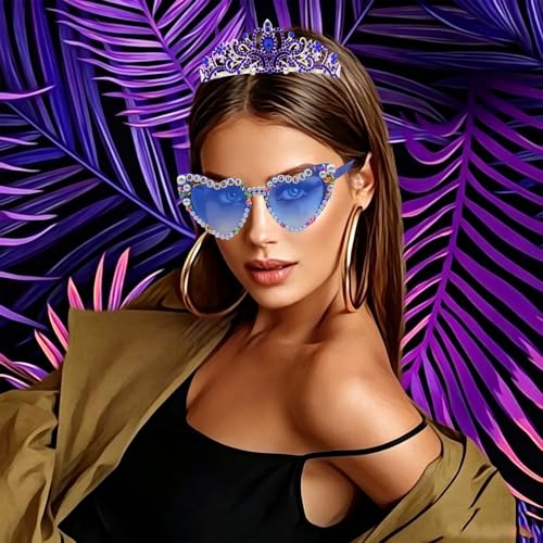 Birthday Queen Glasses & Tiara Crown Sash Set 3-Piece