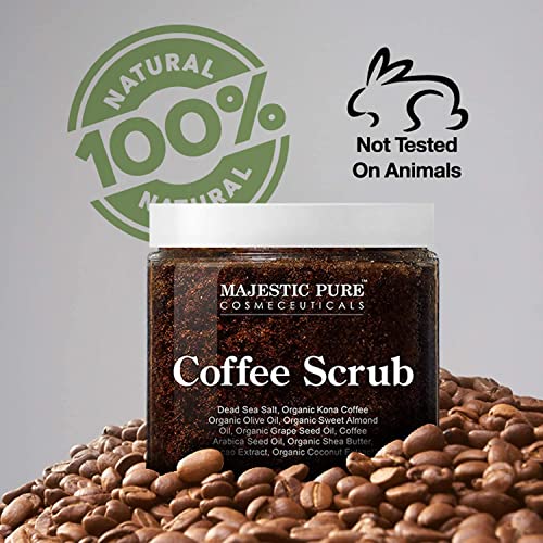 Majestic Pure Himalayan Body Salt and Coffee Scrub Bundle Exfoliating Salt and Cellulite Scrub Combo