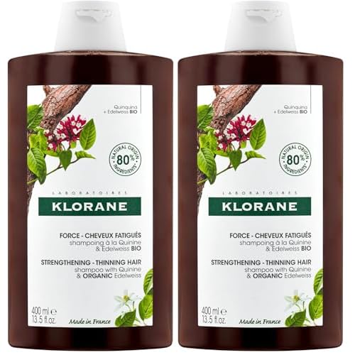 Klorane Strengthening Shampoo with Quinine - Dermatologist-Tested - Natural Alternative Thickening Shampoo for Hair Thinning - Support Stronger, Healthier Hair for Men & Women - 13.5 fl. oz.